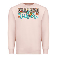 Pale Pink teacher vibes Premium Sweatshirt - JahusDesignShop