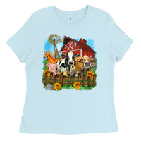 Baby Blue farm life olivia Ladies Tee - OliviaCreatesArt