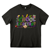 Asphalt school secretary mardi gras Heavy Core Tee - CowGirlArtShop