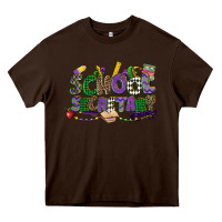 Chocolate Brown school secretary mardi gras Heavy Core Tee - CowGirlArtShop