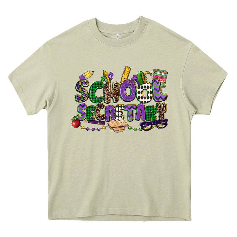School Secretary Mardi Gras Heavy Core Tee by CowGirlArtShop | Teevron