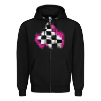 Black race flag glitter patch Zipper Hoodie - AdoDesignShop