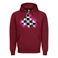 Burgundy race flag glitter patch Zipper Hoodie - AdoDesignShop