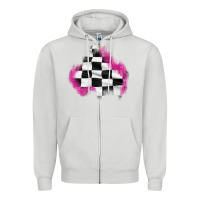 Dove Grey race flag glitter patch Zipper Hoodie - AdoDesignShop