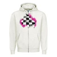Oatmeal Heather race flag glitter patch Zipper Hoodie - AdoDesignShop