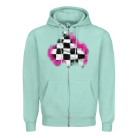 Seafoam race flag glitter patch Zipper Hoodie - AdoDesignShop