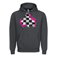 Smoke race flag glitter patch Zipper Hoodie - AdoDesignShop