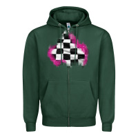 Race Flag Glitter Patch Zipper Hoodie | Teevron