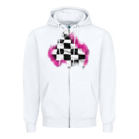 White race flag glitter patch Zipper Hoodie - AdoDesignShop