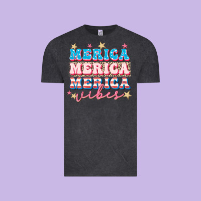 Merica Vibes Vintage Tee Designed By Fadigitalartstudio