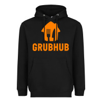 Black Grubhub t-shirt Heavyweight Hoodie - DesigneFamous