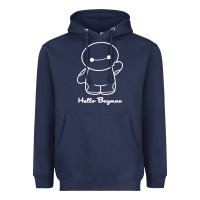 Navy hello baymax Heavyweight Hoodie - DesigneFamous