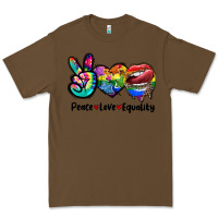 Cacao Peace love equality LGBT+ Premium Tee - CowGirlArtShop