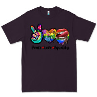 Plum Peace love equality LGBT+ Premium Tee - CowGirlArtShop