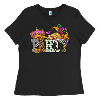 Black mardi gras  party olivia Ladies Tee - OliviaCreatesArt