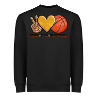Black peace love basketball Heavyweight Sweatshirt - AdoDesignShop