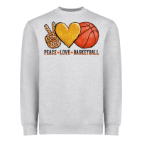 Heather Grey peace love basketball Heavyweight Sweatshirt - AdoDesignShop