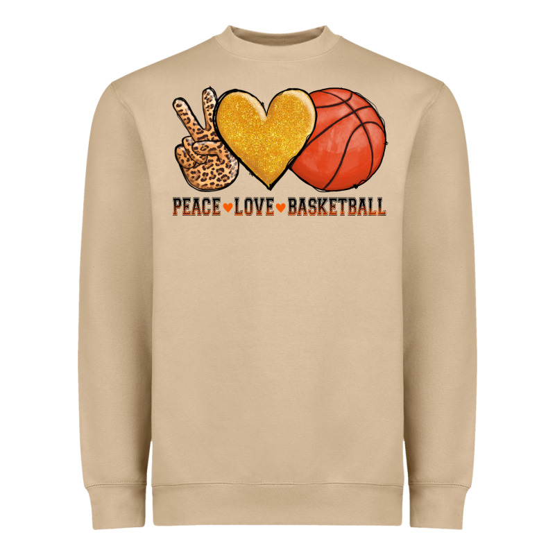 Peace Love Basketball Heavyweight Sweatshirt by AdoDesignShop | Teevron