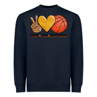 Navy peace love basketball Heavyweight Sweatshirt - AdoDesignShop