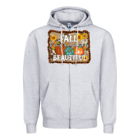 Heather Grey fall is proof that change is beautiful Zipper Hoodie - AdoDesignShop