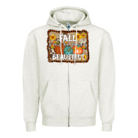 Oatmeal Heather fall is proof that change is beautiful Zipper Hoodie - AdoDesignShop
