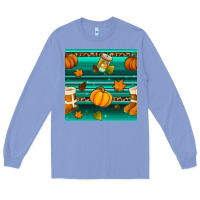 Colony Blue autumn seamless pattern Long Sleeve Tee - BundleAndBundleShop