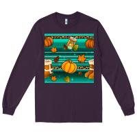 Plum autumn seamless pattern Long Sleeve Tee - BundleAndBundleShop