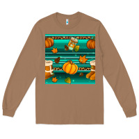 Toasted Coconut autumn seamless pattern Long Sleeve Tee - BundleAndBundleShop