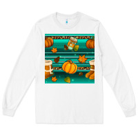 White autumn seamless pattern Long Sleeve Tee - BundleAndBundleShop