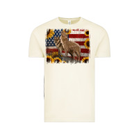 American Wolves With Sunflower Background Png Vintage Tee | Teevron