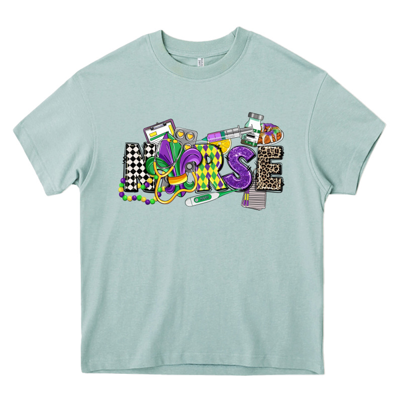 Nurse Mardi Gras Heavy Core Tee by CowGirlArtShop | Teevron