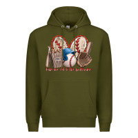 Army Green take me out to the ballgame Premium Hoodie - RacoonDesign