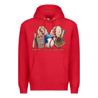 Red take me out to the ballgame Premium Hoodie - RacoonDesign