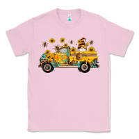 Bubblegum Pink western bee gnomes truck sunflowers honeycomb beehive honey turquoise Classic Tee - Artiststas