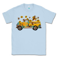 Dusty Blue western bee gnomes truck sunflowers honeycomb beehive honey turquoise Classic Tee - Artiststas