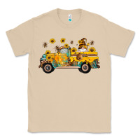 Mushroom western bee gnomes truck sunflowers honeycomb beehive honey turquoise Classic Tee - Artiststas