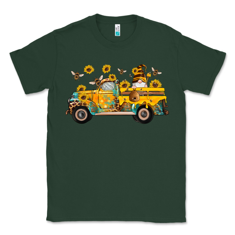 Western Bee Gnomes Truck Sunflowers Honeycomb Beehive Honey Turquoise Classic Tee by Artiststas | Teevron