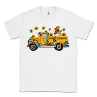 White western bee gnomes truck sunflowers honeycomb beehive honey turquoise Classic Tee - Artiststas