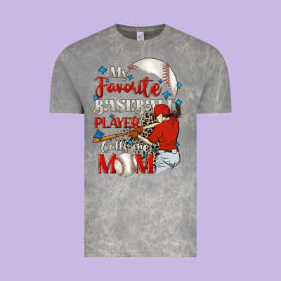 My Favorite Baseball Player Calls Me Mom Vintage Tee Designed By Fadigitalartstudio