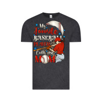 Vintage Black My favorite baseball player calls me mom Vintage Tee - FaDigitalArtStudio