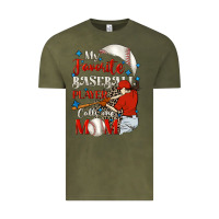 Vintage Olive My favorite baseball player calls me mom Vintage Tee - FaDigitalArtStudio