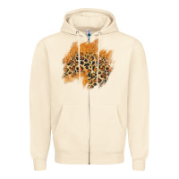 Sandshell leopard glitter patch Zipper Hoodie - AdoDesignShop
