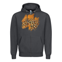 Smoke leopard glitter patch Zipper Hoodie - AdoDesignShop