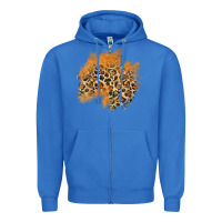 True Royal leopard glitter patch Zipper Hoodie - AdoDesignShop