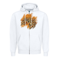White leopard glitter patch Zipper Hoodie - AdoDesignShop
