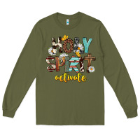 Army Green Holy Spirit Activate Long Sleeve Tee - FaDigitalArtStudio