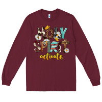 Burgundy Holy Spirit Activate Long Sleeve Tee - FaDigitalArtStudio