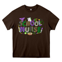 Chocolate Brown school nurse mardi gras Heavy Core Tee - CowGirlArtShop