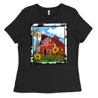 Black rustic western barn olivia Ladies Tee - OliviaCreatesArt
