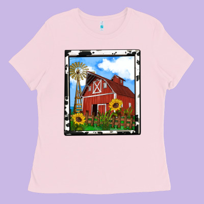 Rustic Western Barn Olivia Ladies Tee Designed By Oliviacreatesart